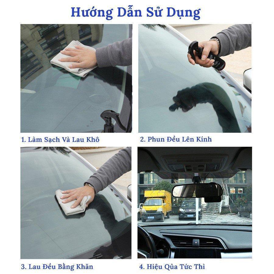 combo 2 Chai Xịt Nano Chống Bám Đọng Nước Mưa Trên Kính Ô Tô Công Nghệ Nhât Bản 300Ml Tặng Kèm Khăn Lau