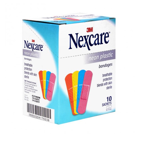 Băng keo cá nhân neon Nexcare Neon Plastic (10 gói/hộp)
