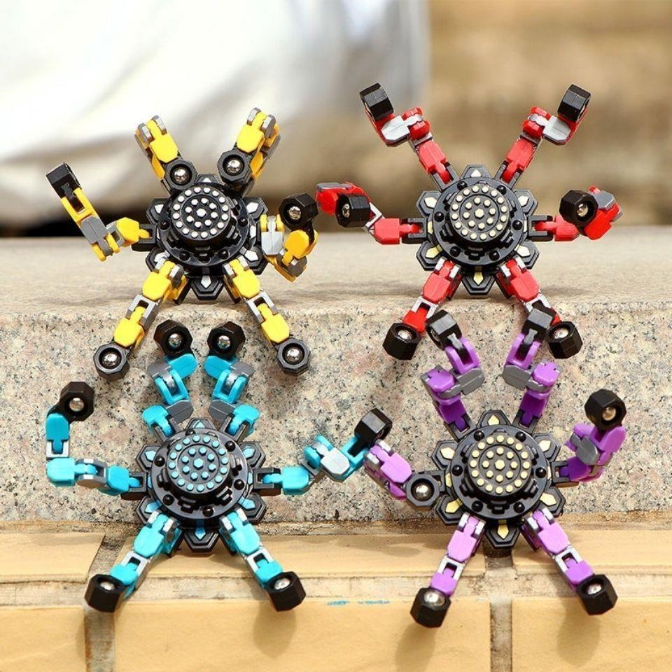 Đồ chơi Fidget Spinner con quay xoay cơ khí phát sáng thay đổi hình dạng theo ý muốn, xả stress