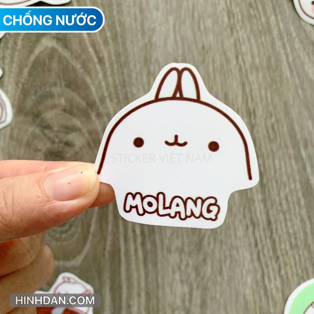 Molang Sticker Dễ Thương - Dán Trang Trí - Chất Liệu PVC Cán Màng Chất Lượng Cao Chống Nước, Chống Nắng, Không Bong Tróc Phai Màu