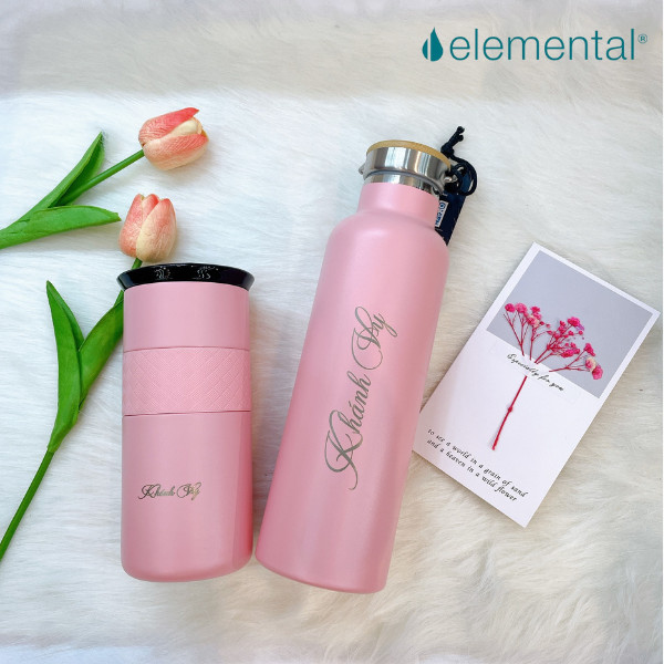 Set hộp quà tặng Sinh nhật, set Yêu Thương, bình giữ nhiệt và ly giữ nhiệt Elemental