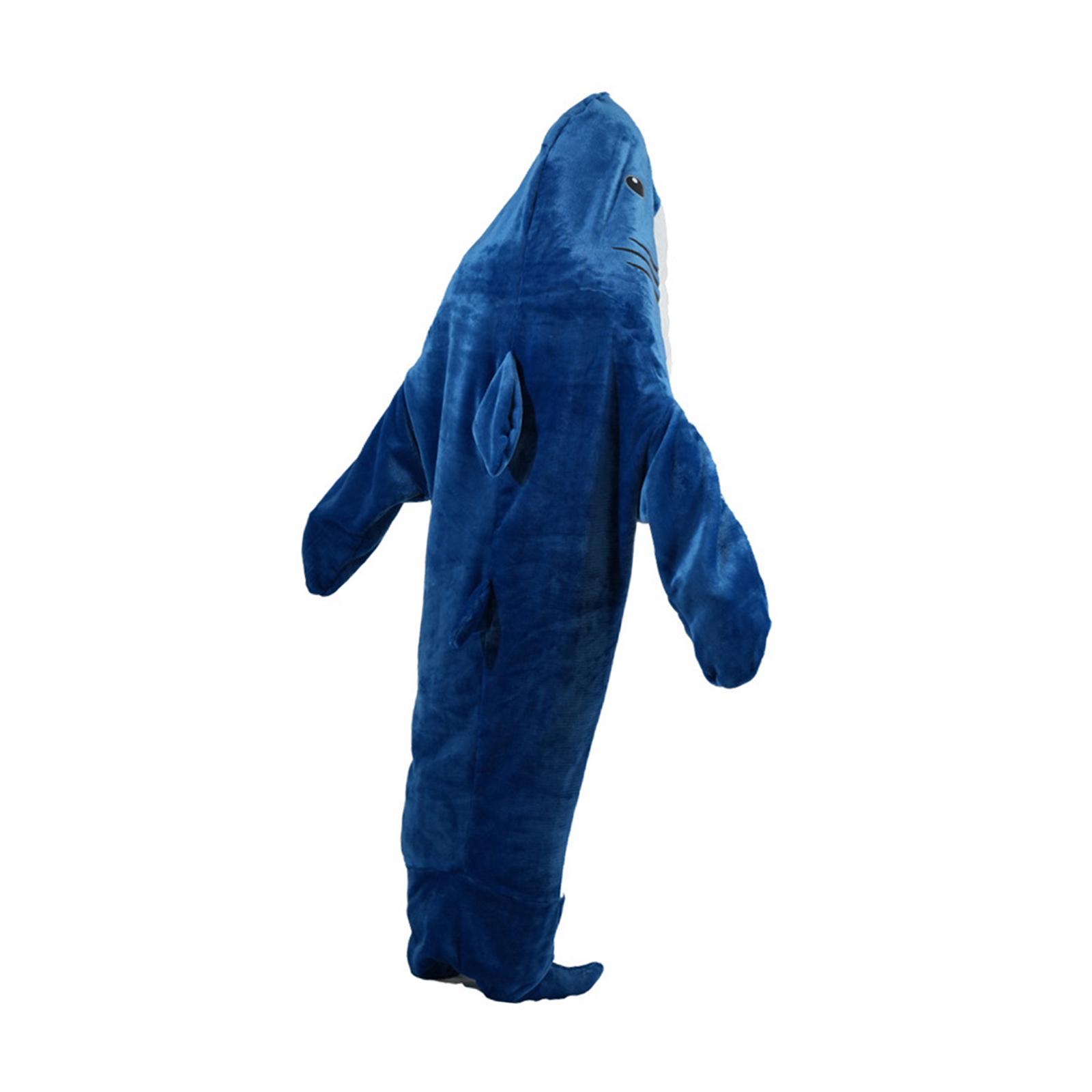 Wearable Hooded Blanket Soft Lightweight Celebration Cozy Shark Sleeping Bag