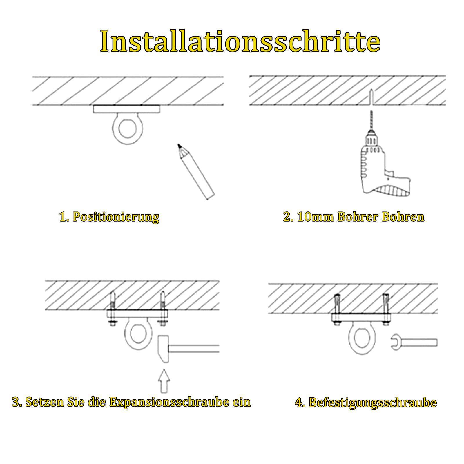 2X Ceiling Hook Hanging Chair 360 ° Swing Hook Ceiling Up To 500KG for