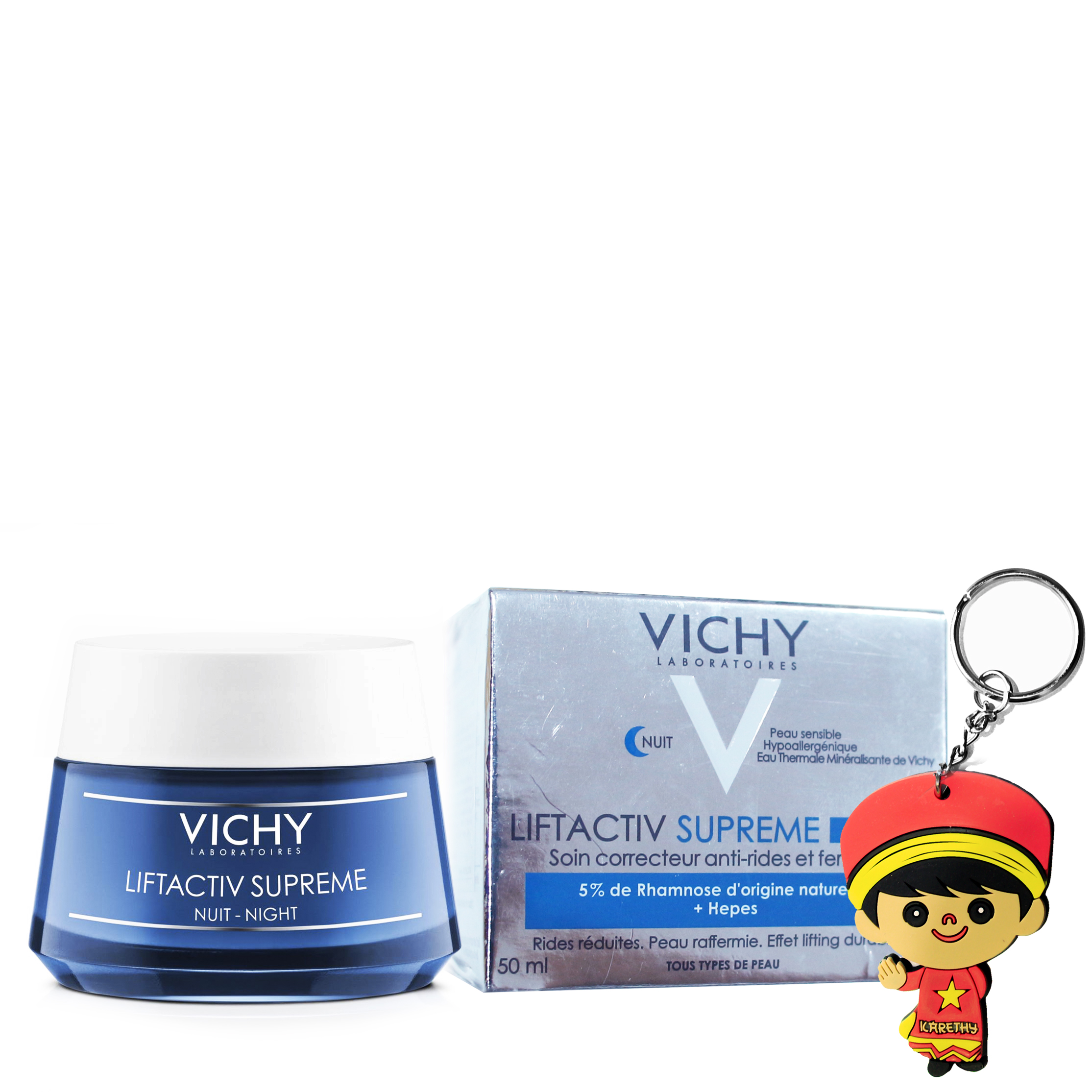 Kem dưỡng da lão hoá ban đêm Vichy LiftActiv Supreme Night 50ml (Nuit - tặng móc khoá)