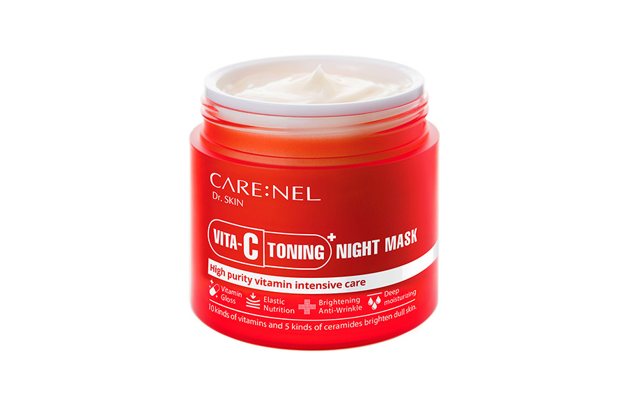 Mặt nạ ngủ mặt trắng sáng da bổ sung vitamin C Toning+ Night Mask Carenel