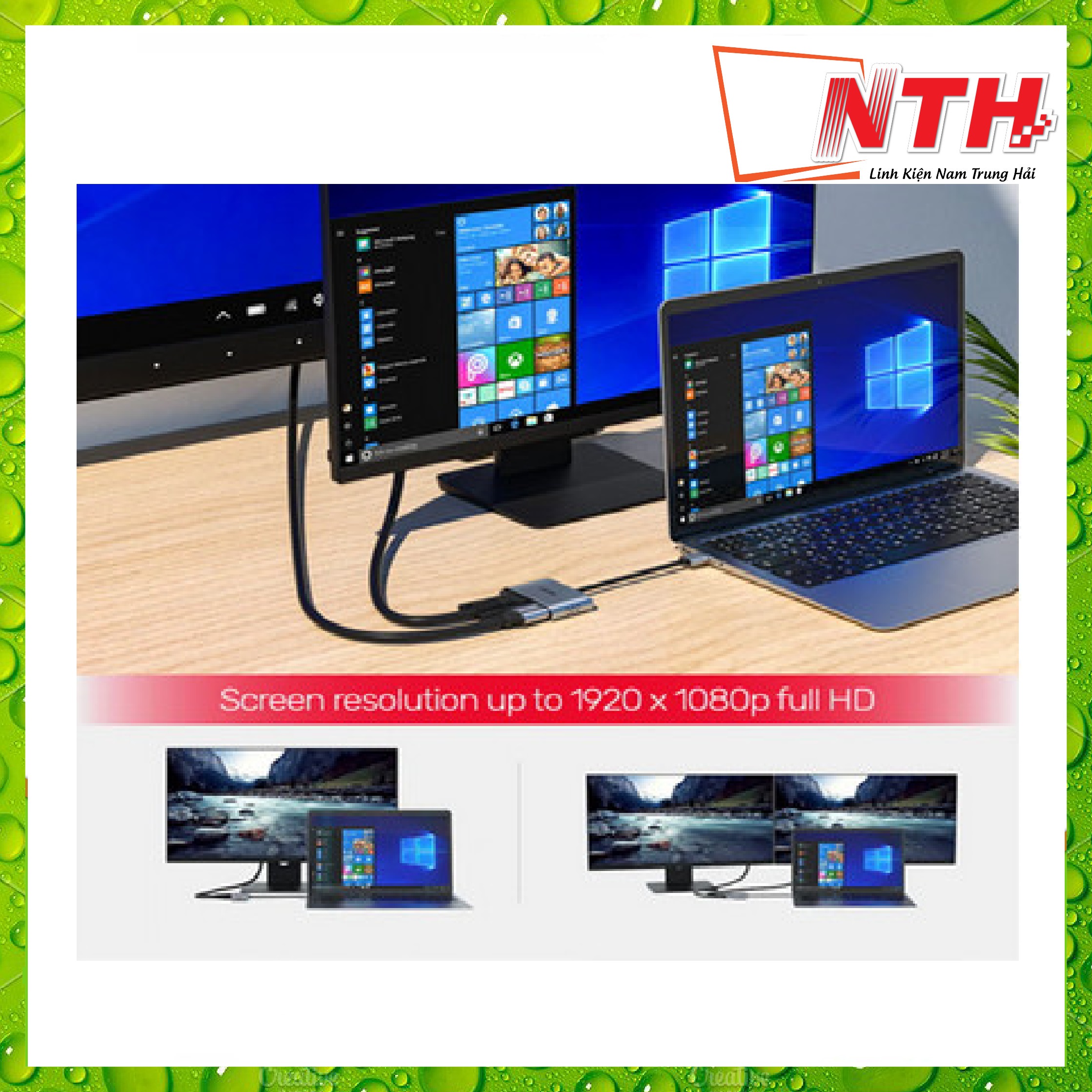 CÁP CHUYỂN ĐỔI CỔNG USB 3.0 RA CỔNG HDMI VÀ CỔNG VGA V1304A UNITEK - Hàng Nhập Khẩu