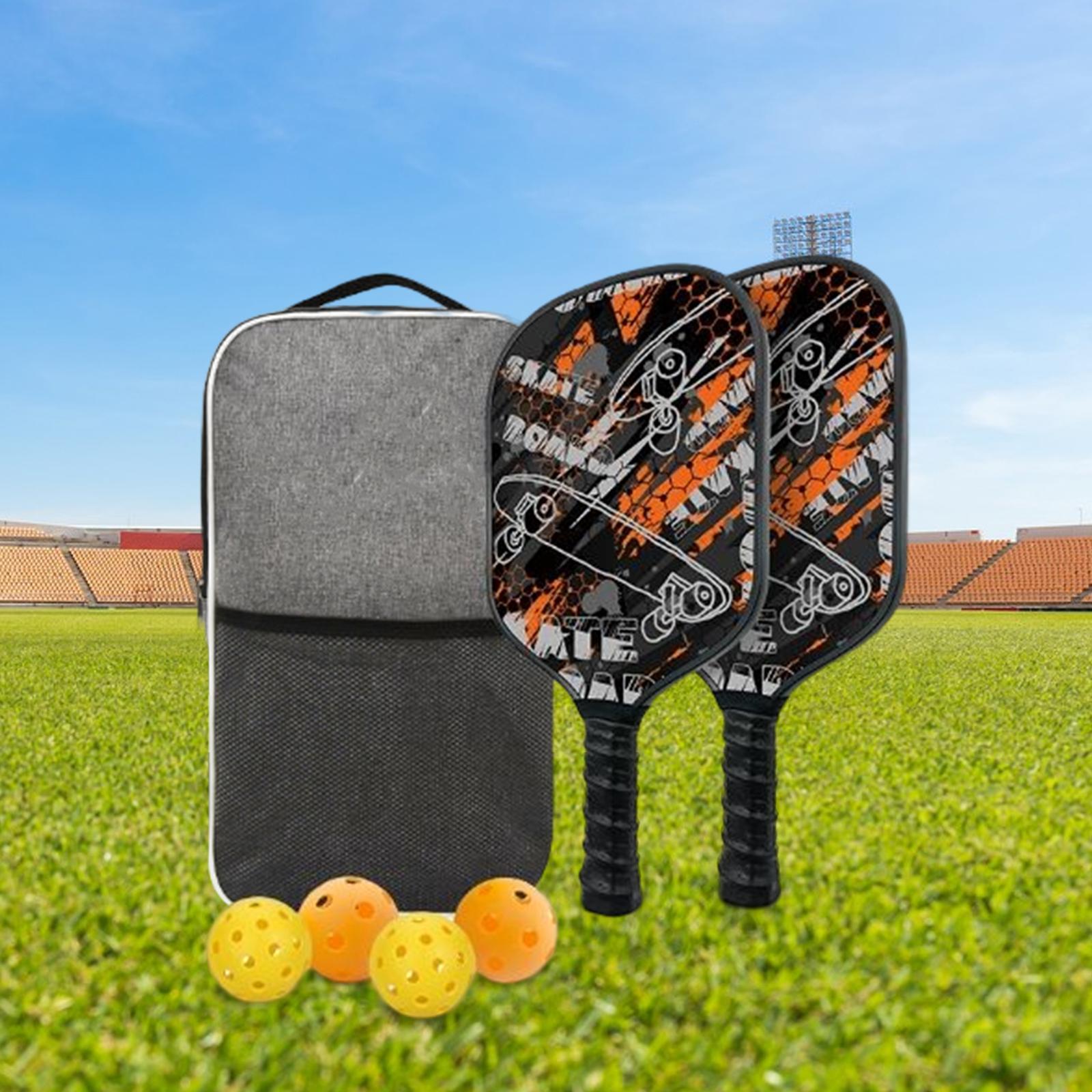 Portable Rackets 4 Pickleballs Includes 2 Rackets Pickleball Paddle Set