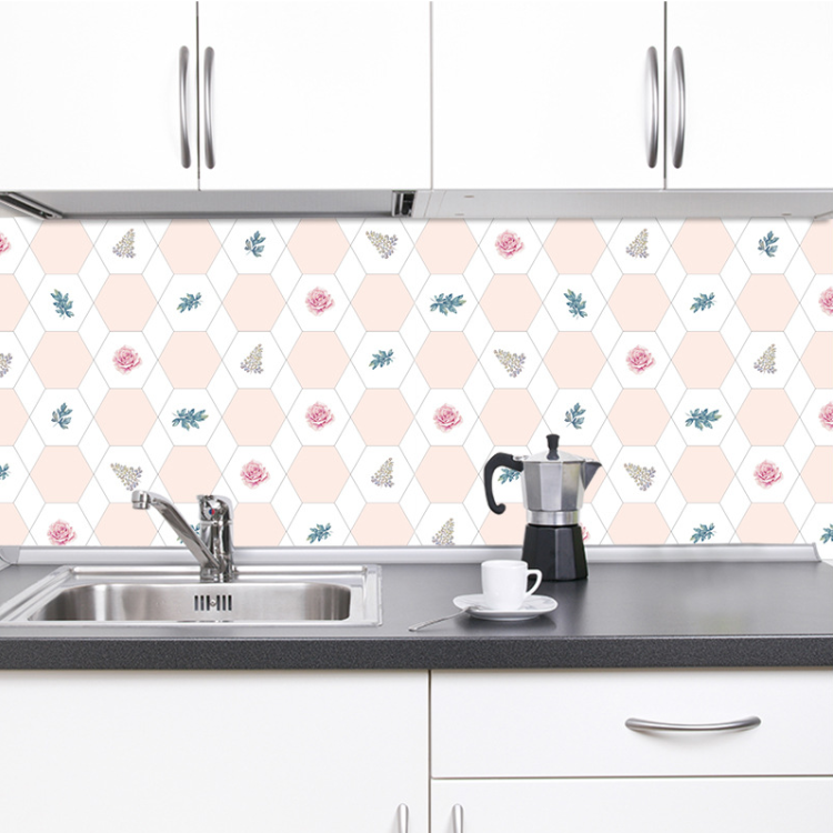 Combo 3 mét giấy dán bếp, decal dán bếp tráng nhôm HOA HỒNG khổ 60cm có keo sẵn