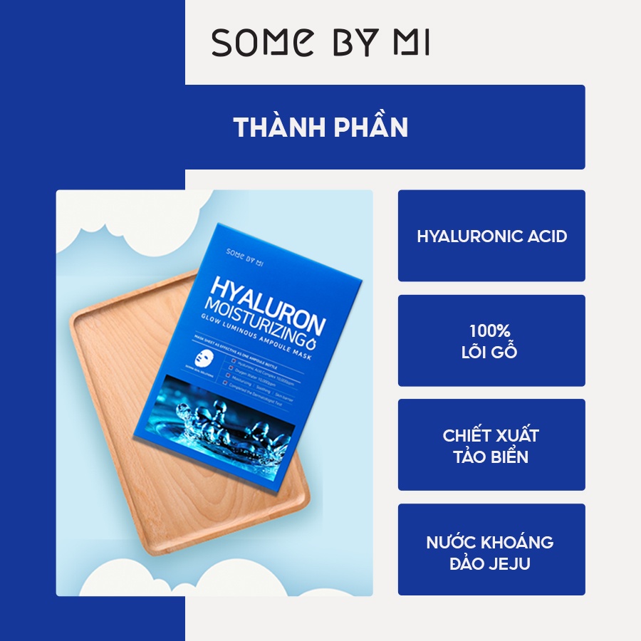 Hộp 10 Miếng Mặt Nạ Dưỡng Ẩm, Cấp Nước Some By Mi Hyaluron Moisturizing Sheet Mask