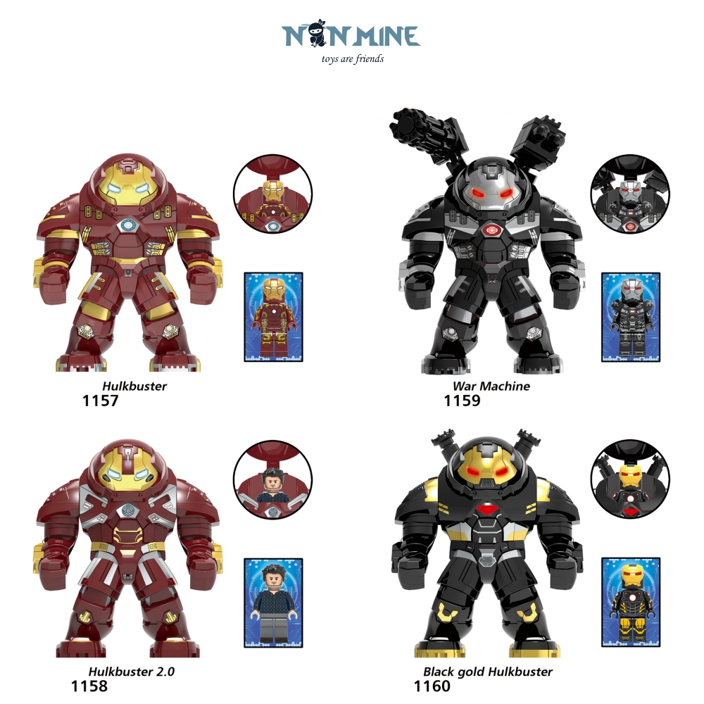 Xếp Hình Lắp Ráp Hulkbuster Bigfigure Kèm Mini Phim Người Sắt War Machine Mã 1159