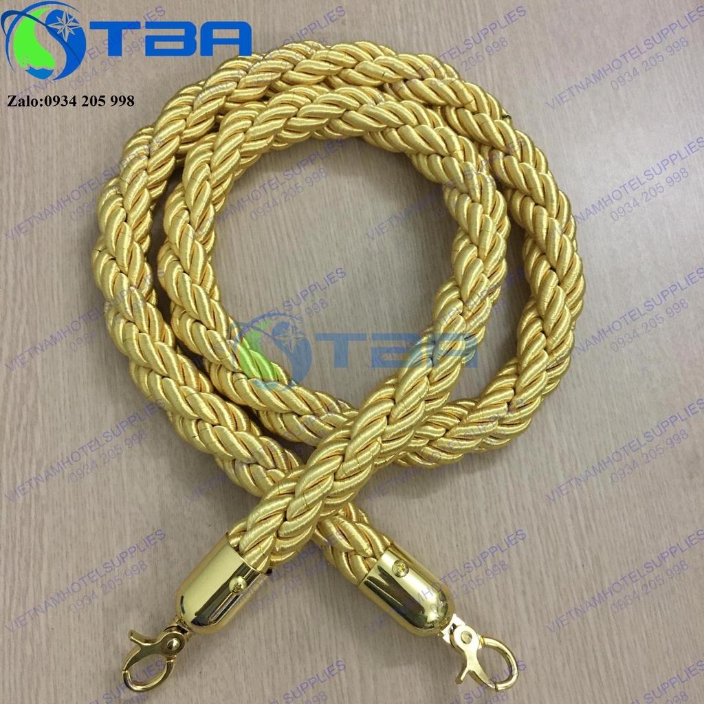 Dây thừng bện màu vàng móc khóa màu vàng cho cột trụ chắn inox