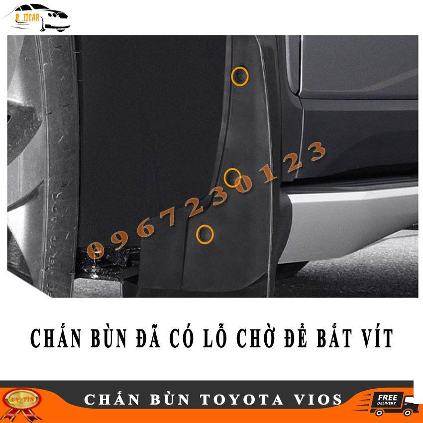 Bộ 4 Chắn Bùn TOYOTA VIOS 2014-2021 Chất Liệu Nhựa ABS Dẻo Cao Cấp Chống Vỡ