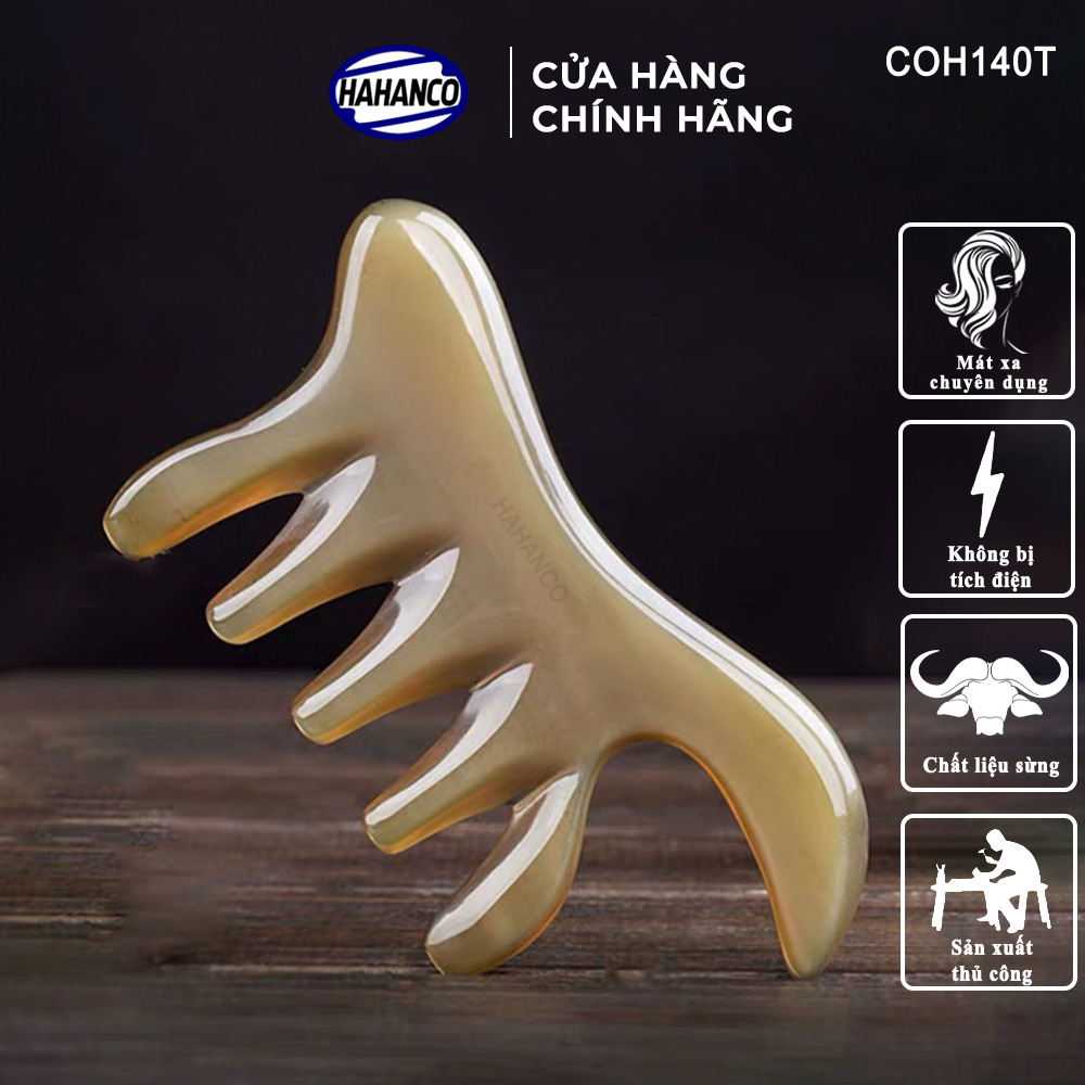 Lược Sừng Đa Năng Chuyên dụng Massage đầu, mặt và toàn thân (Size: M - 11cm) Mát xa làm đẹp da /thư giãn /giúp lưu thông máu - COH140T