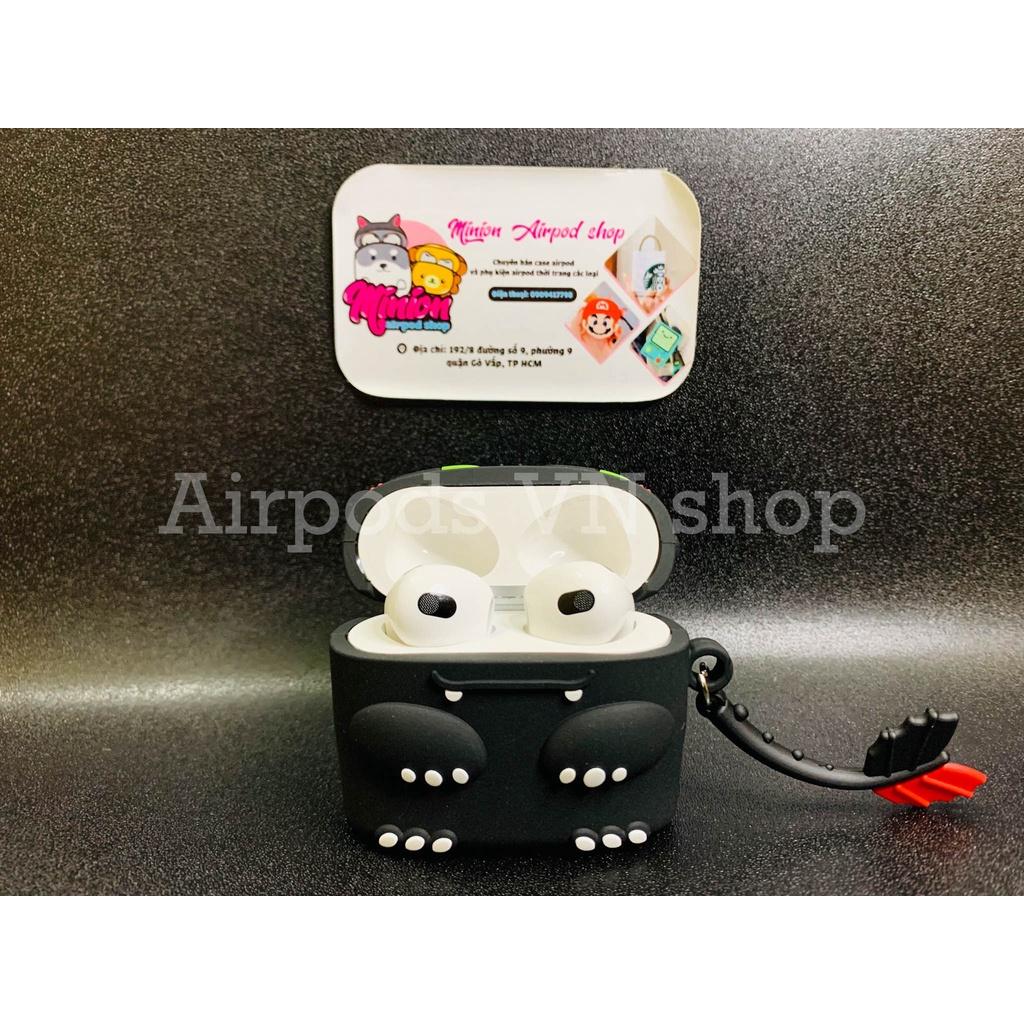 Bao Case Ốp dành cho Airpods 3 rồng sún răng đen siêu cool silicon cao cấp