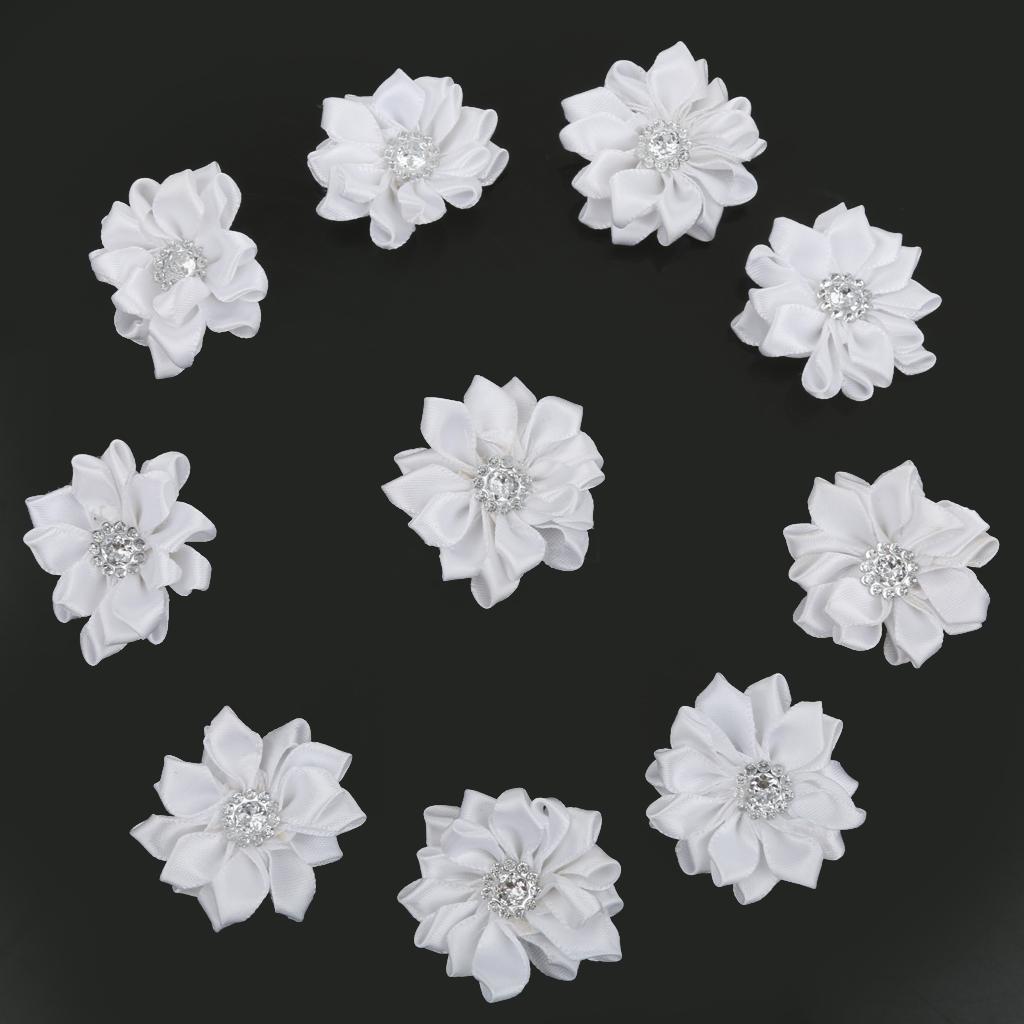 10pcs Satin Ribbon Flower Craft DIY Accessory Wedding Appliques Gift Packing