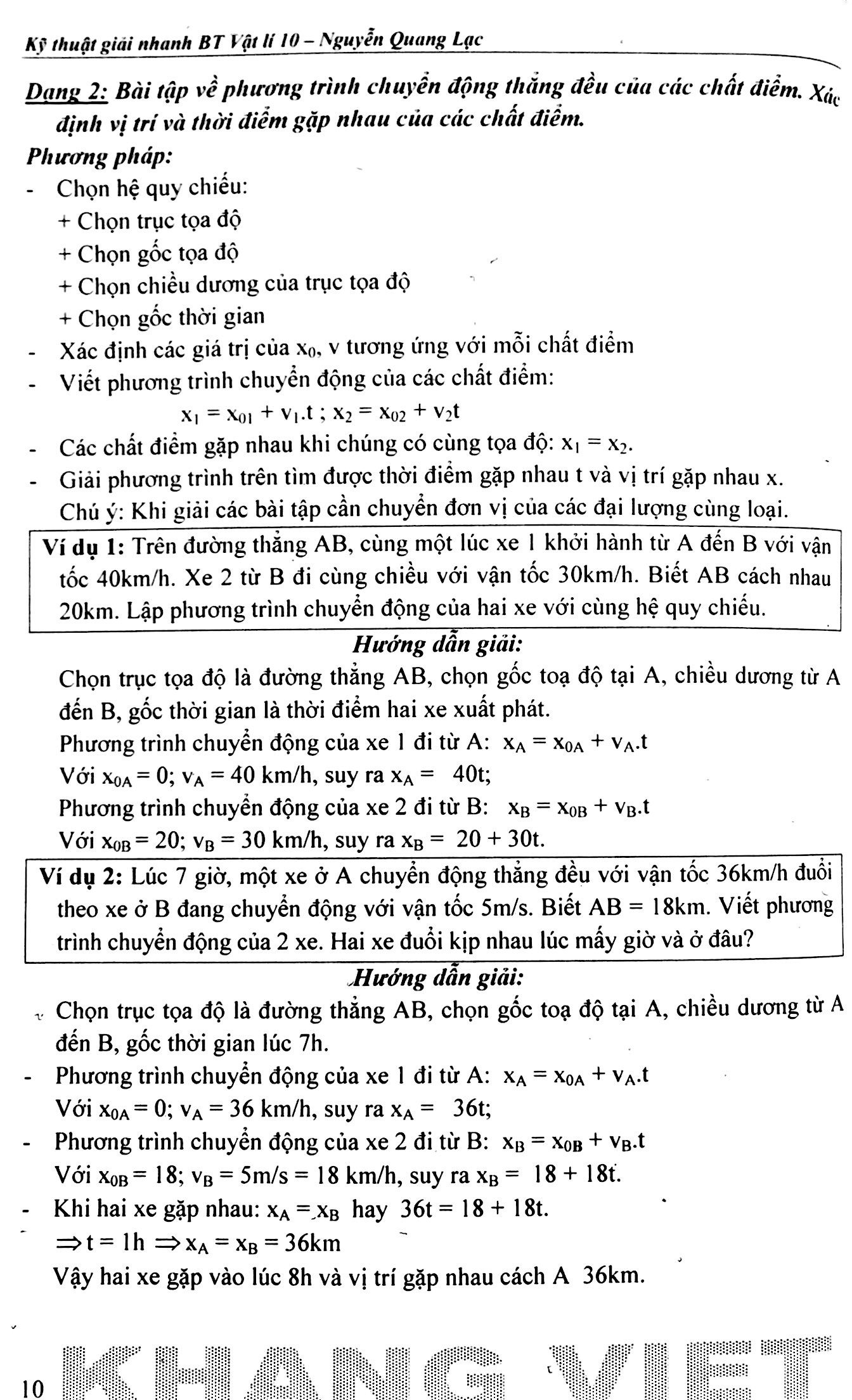 Kỹ Thuật Giải Nhanh Bài Tập Vật Lí 10