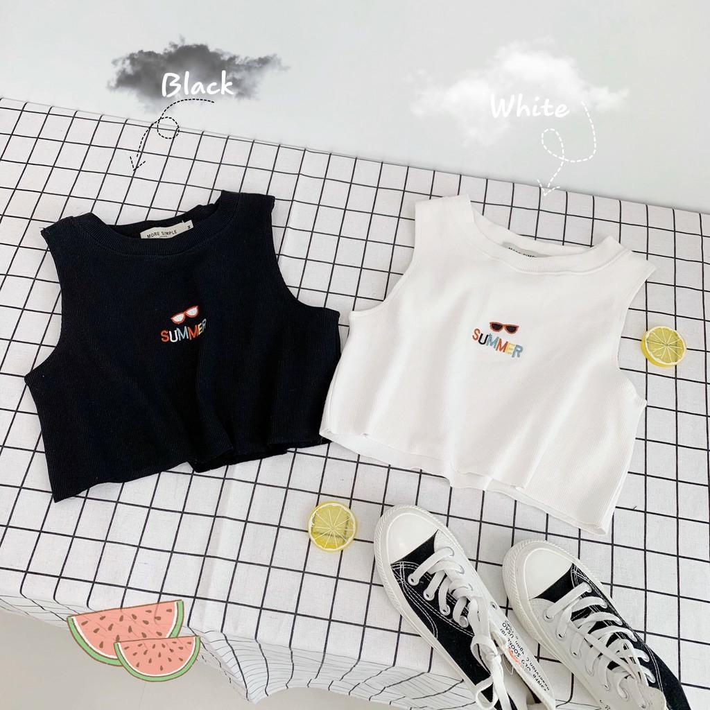 Áo Croptop Thêu SUMMER Ulzzang (3 Màu