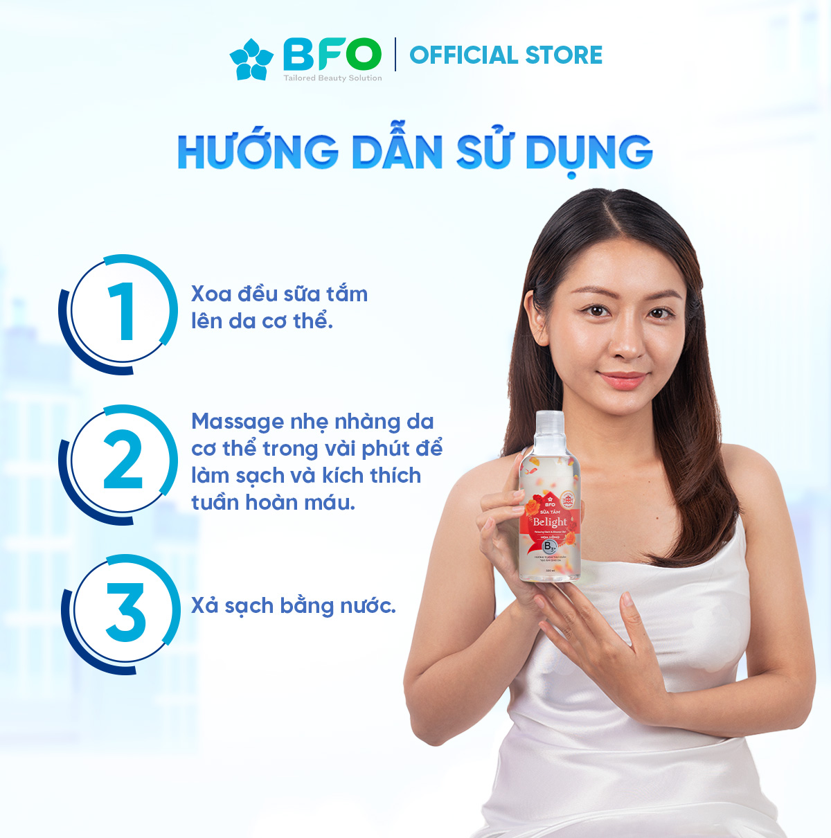 Sữa Tắm Cánh Hoa Công Nghệ Anh Quốc Belight Dưỡng Ẩm Sáng Da Tinh Dầu Hoa Oải Hương/ Hoa Anh Đào/ Hoa Hồng330ml