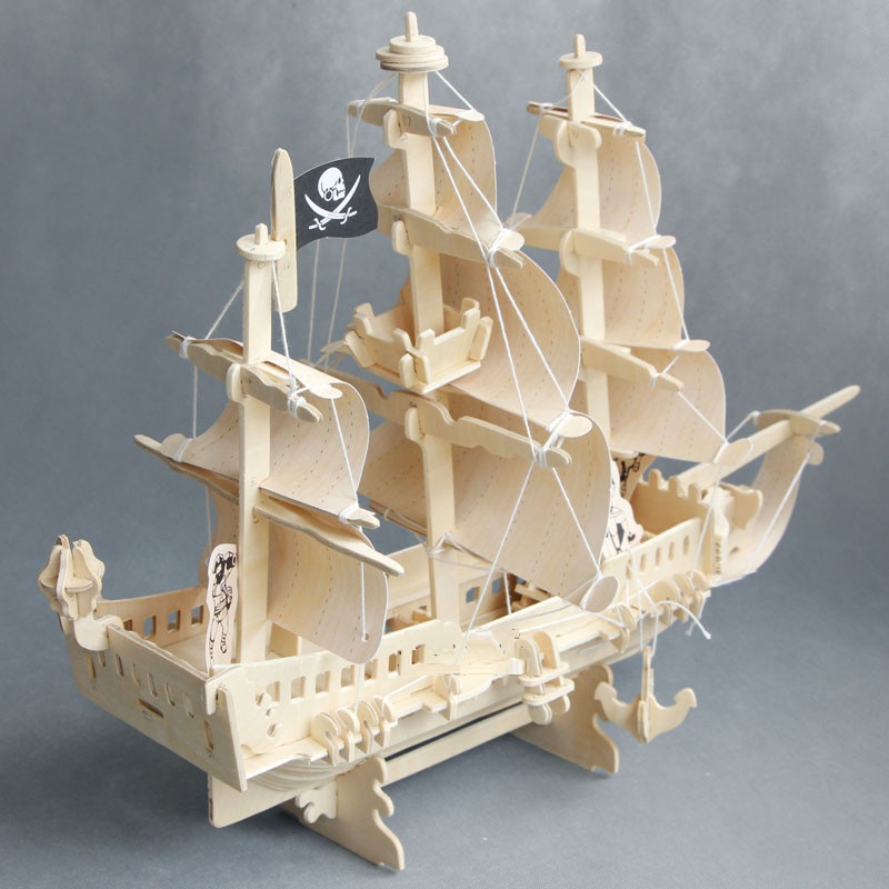 Đồ chơi lắp ráp gỗ 3D Mô hình Tàu Cướp Biển Pirate Ship