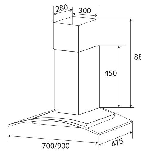 Máy Hút Mùi Kính Cong Kaff KF-GB773 - GB973 - Hàng Chính Hãng