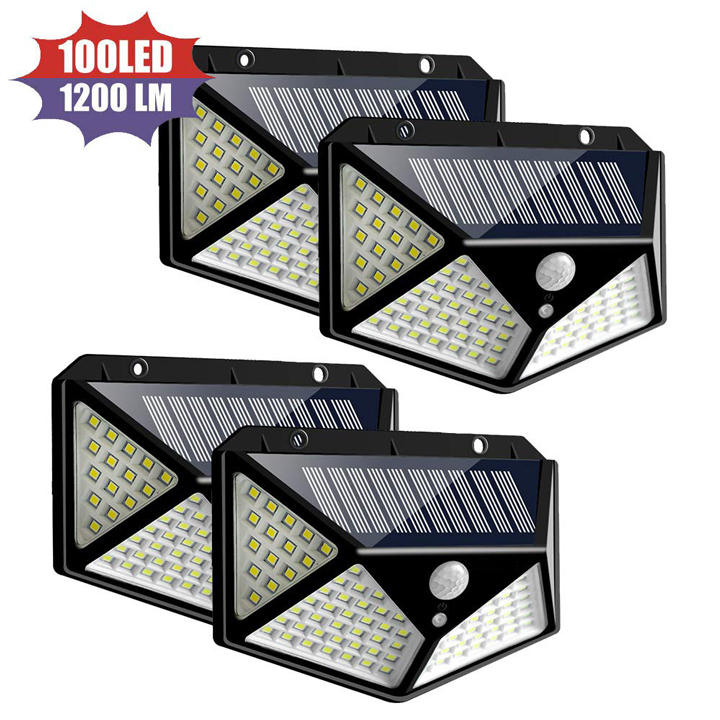 Đèn năng lượng mặt trời 100 Bóng Led,cảm ứng chống nước,sáng đa góc