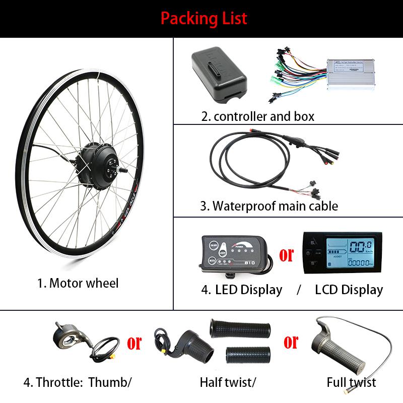 Bộ dụng cụ xe đạp điện miễn phí vận chuyển 36V 350W Bộ xe đạp điện Ebike Color: 27.5inch front LCD