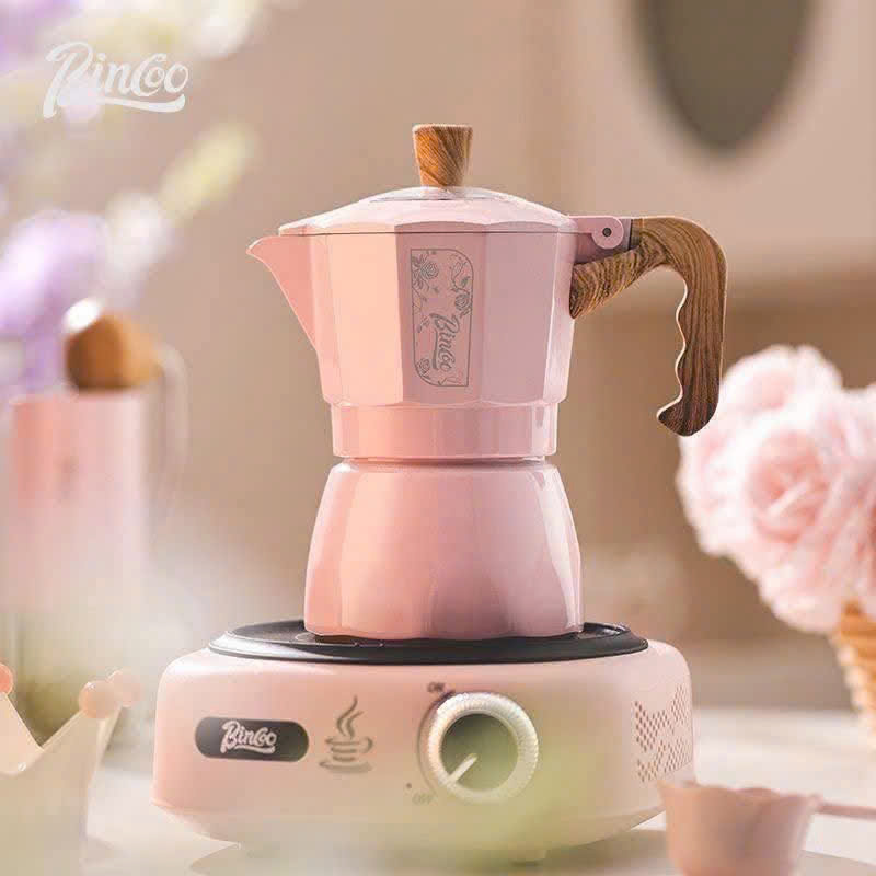 Set bình pha cà phê Bialetti BINCOO 130ml màu hồng hàng chính hãng