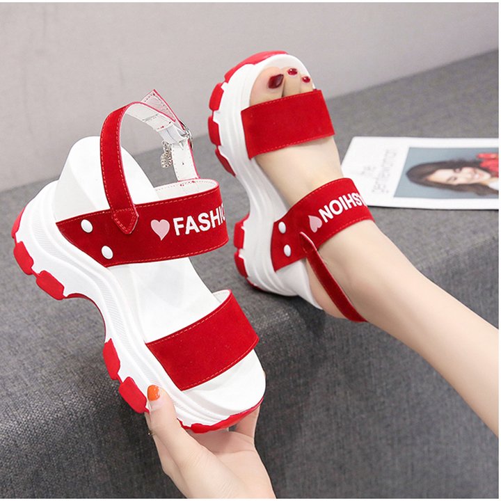 Sandal đế xuồng 10.5cm X445 da lộn, đế cao su công nghệ mới siêu nhẹ