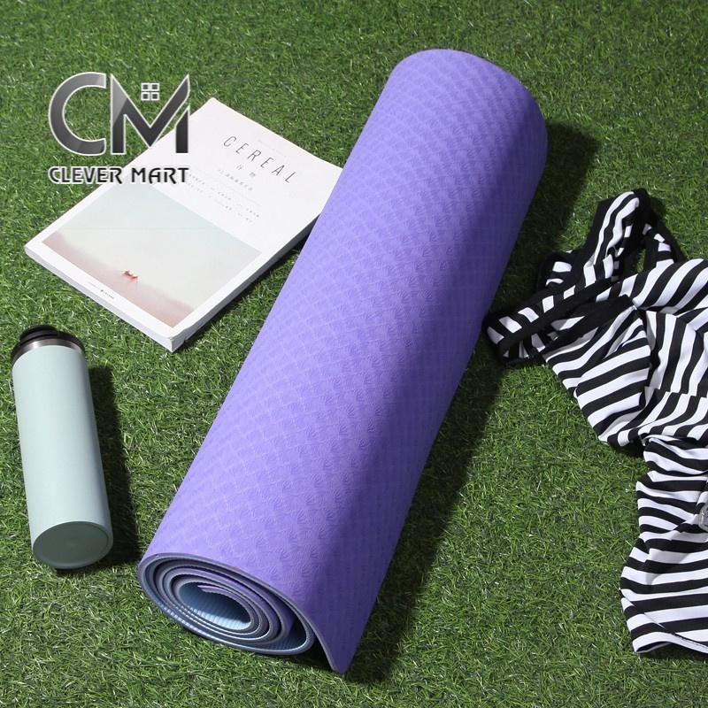 Thảm tập gym và yoga TPE 2 lớp đủ màu, thảm tập yoga tpe 2 lớp 6mm cao cấp, chất liệu an toàn khi tiếp xúc với da