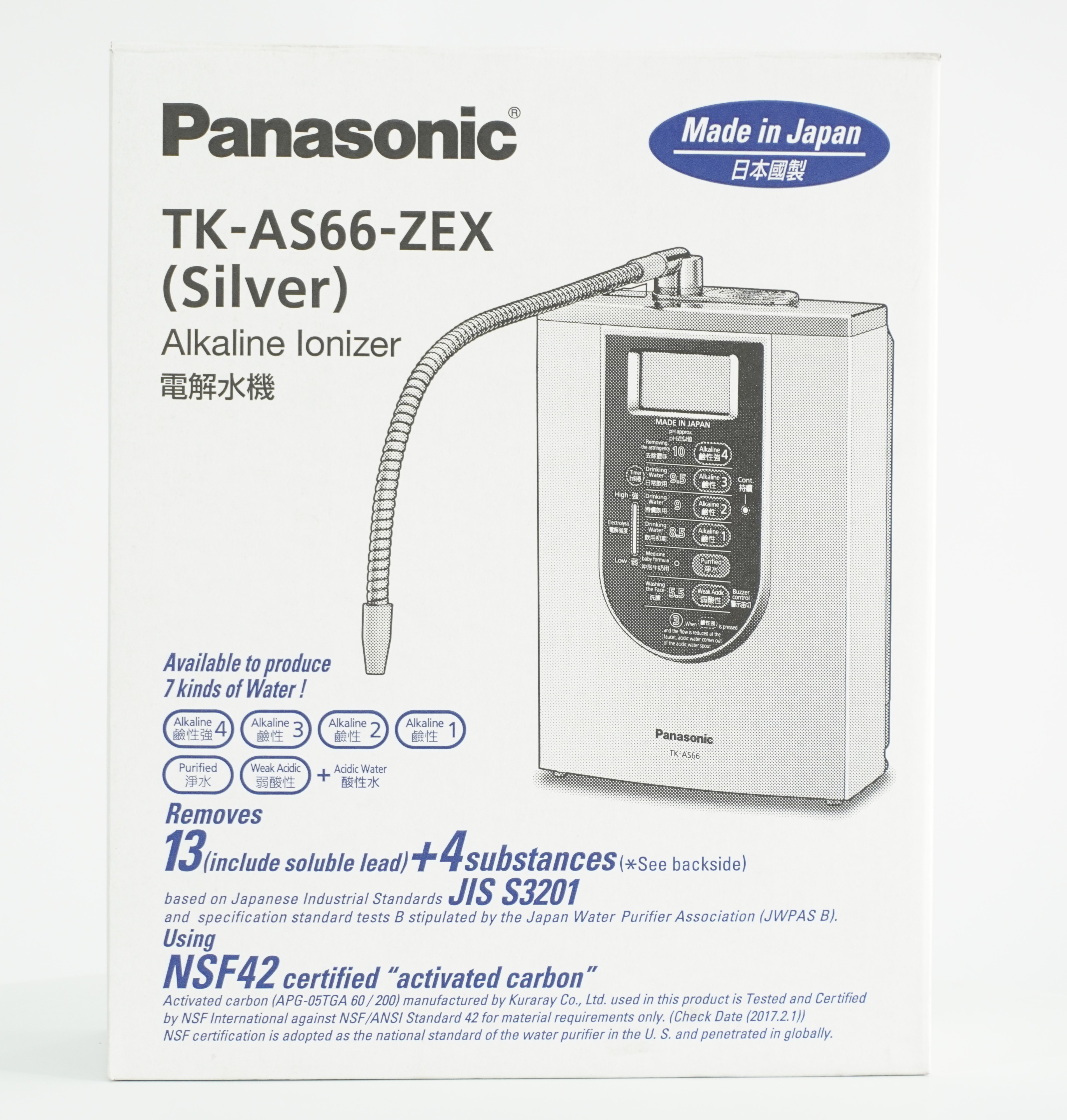 Máy tạo nước ion kiềm Panasonic TK-AS66- Hàng chính hãng - Sản xuất tại Nhật Bản 5 tấm điện cực 7 chế độ nước sử dụng cho gia đình tạo ra nước ion kiềm tốt cho sức khỏe