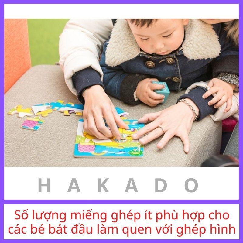 Đồ chơi xếp hình Tranh Ghép gỗ 9 miếng cho bé phát Triển Trí Tuệ