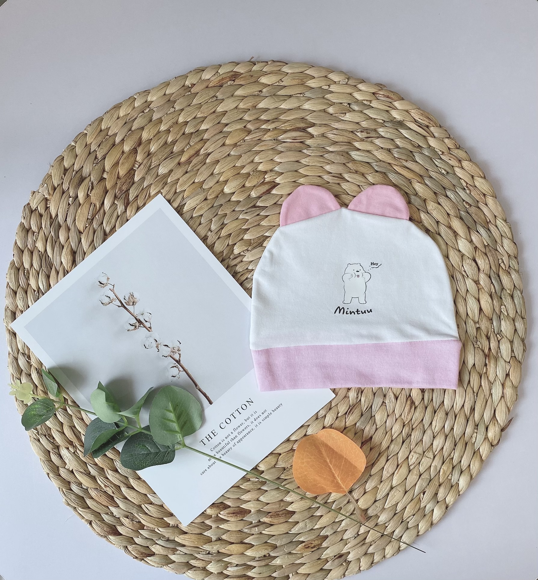 Mũ nón tai thỏ sơ sinh dễ thương chất liệu cotton 4 chiều cao cấp