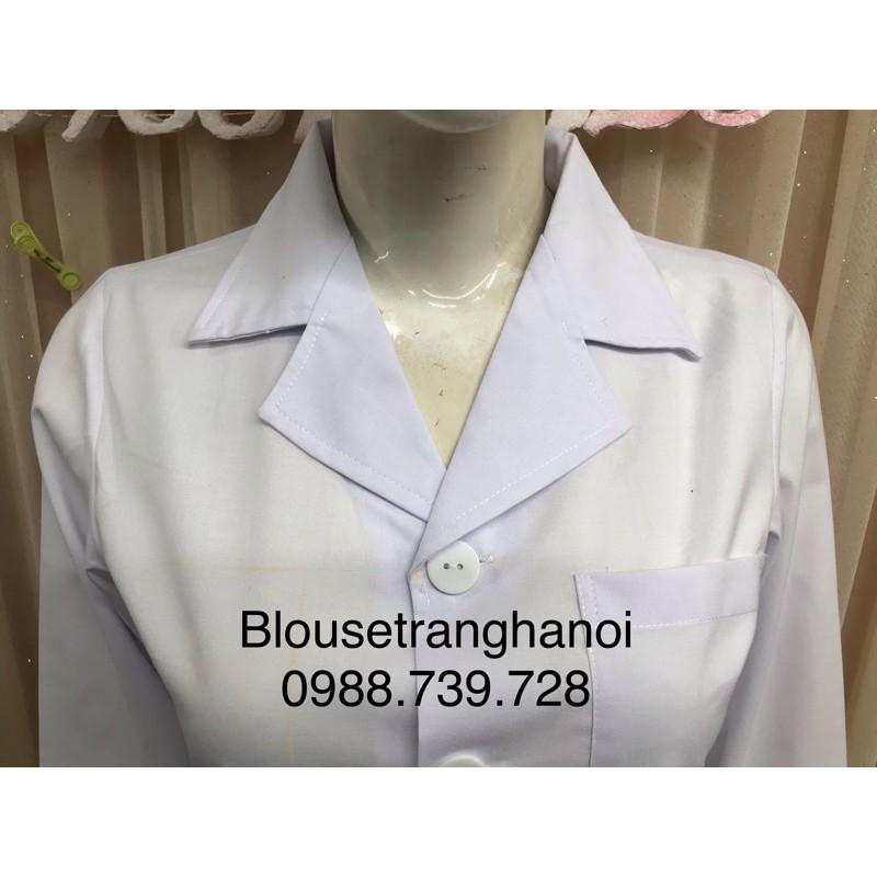 Áo blouse dài tay điều dưỡng, y tá, dược sĩ - Blouse trắng hà nội