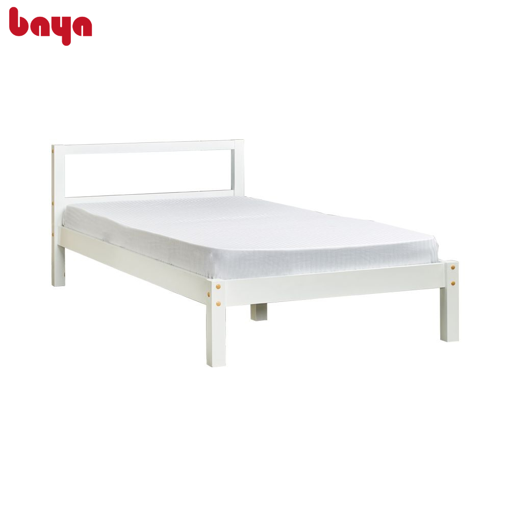 Giường Ngủ Đơn BAYA SAPA Kích Thước L194xW97xH30 Làm Từ Gỗ Keo Với Độ Bền Cao Màu Trắng Trang Nhã 7100038