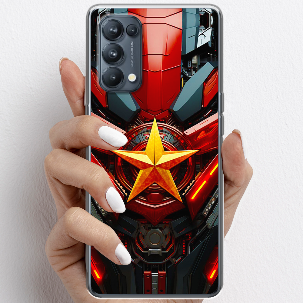 Ốp lưng cho Oppo Reno5, Reno5 Pro nhựa TPU mẫu Ngôi sao vàng