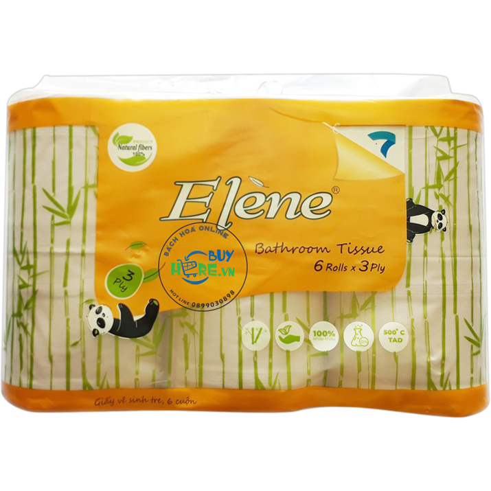 Giấy Vệ Sinh Tre Elene Có Lõi 3 Lớp 6 Cuộn