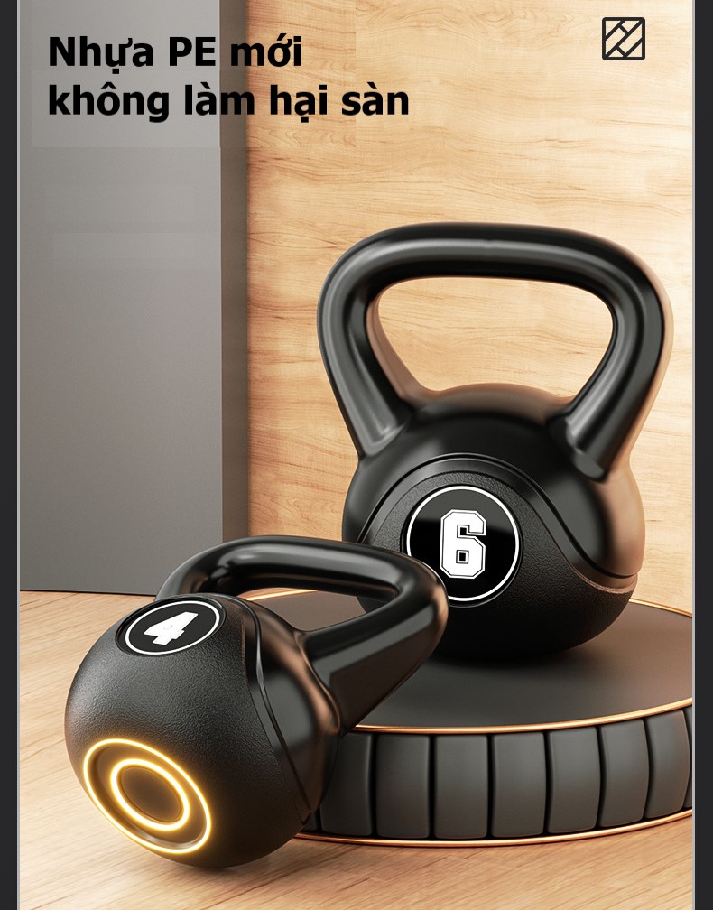 Tạ Bình Vôi, Tạ Ấm, Tạ Quai Xách, Tạ Chuông Dụng Cụ Tập Gym Tập Mông Đùi Gym Thể Dục Tại Nhà