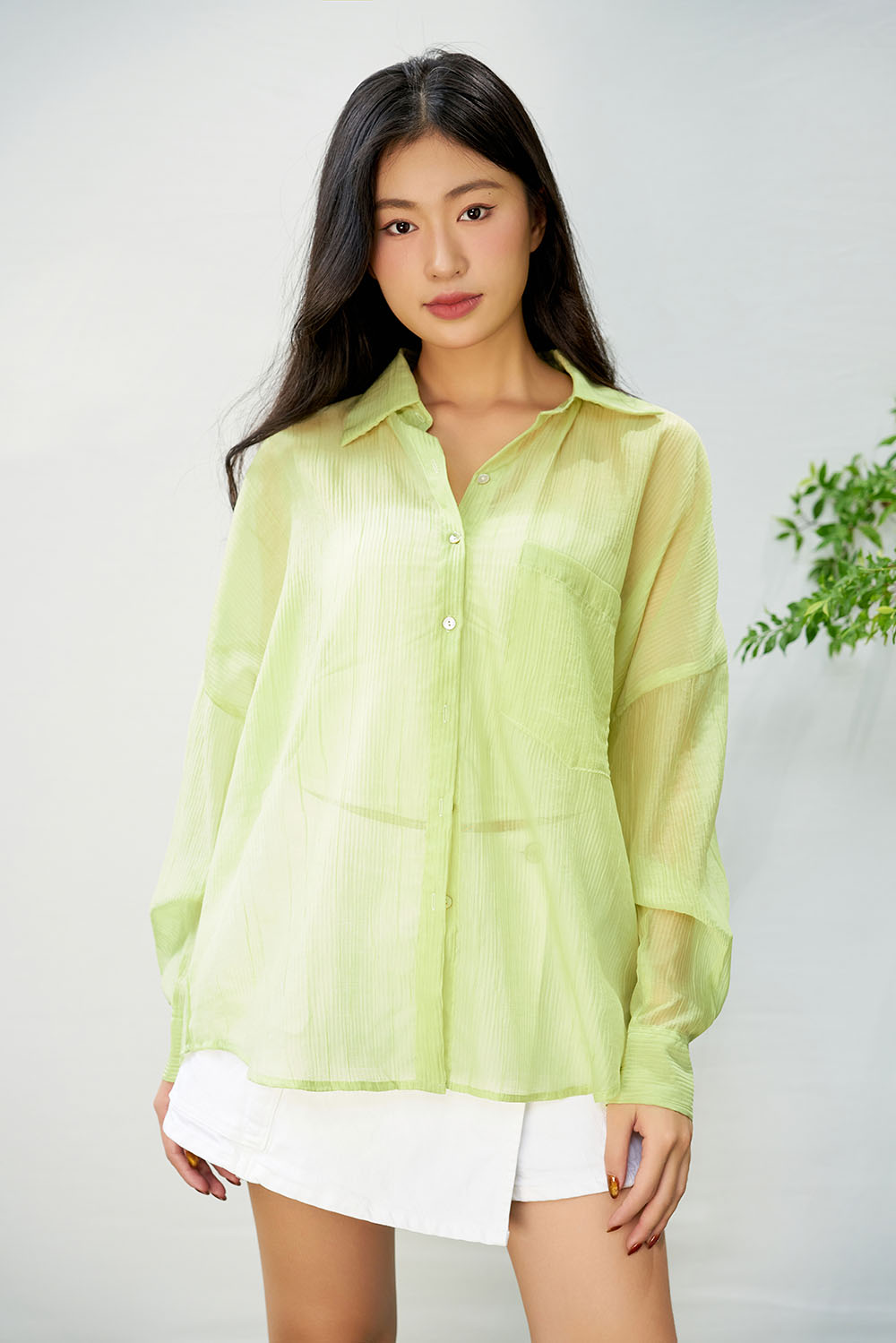 DOTTIE - Áo sơmi dáng rộng vải mềm - T0718