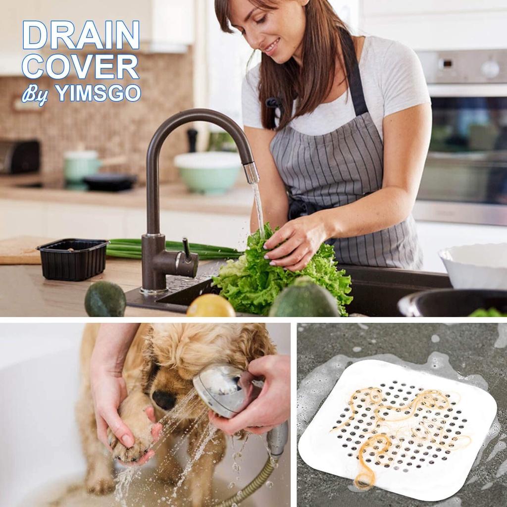 2 Packs Drain Hair Catcher Shower Bathtub Drain Cover Silicone Hair Catcher for Shower Square Drain Stopper Tub Sink Strainer