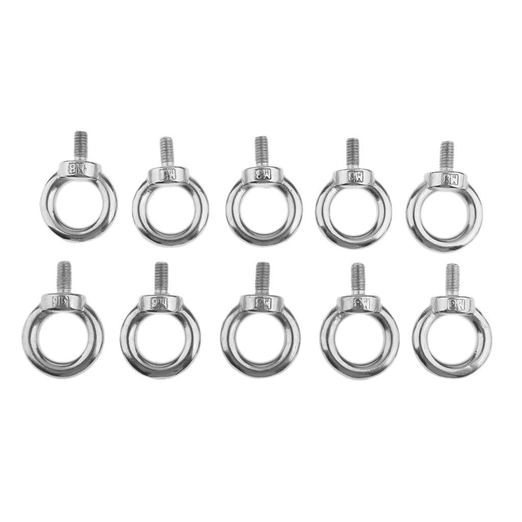 10pcs M8 Marine Boat Stainless Steel   Eye Screw