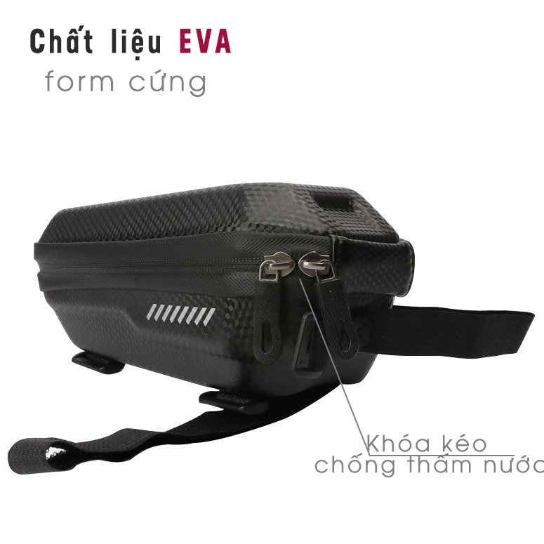 Túi đựng cho xe đạp leo núi chống thấm nước YA-287-BS (Dung tích 1.2L) chất liệu EVA vỏ cứng gắn phía trước sườn xe đạp Mai Lee