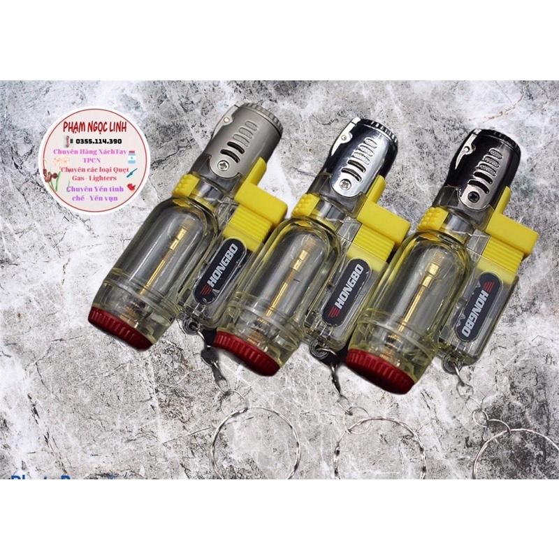 Quẹt Khò Bật ĐỨNG LỬA 1 tia xanh, đích đỏ,| Quẹt đẹp độc lạ, có móc treo chìa khoá