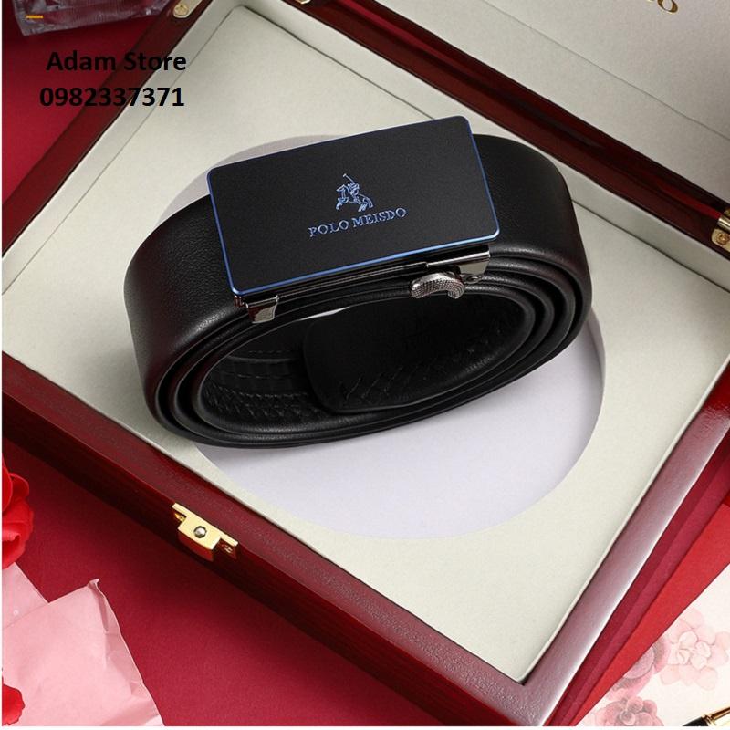 Thắt Lưng Nam Dây Nịt Nam Da Bò Cao Cấp POLO MEISDO Khóa Tự Động Phù Hợp Làm Qùa Biếu Tặng Sinh Nhật