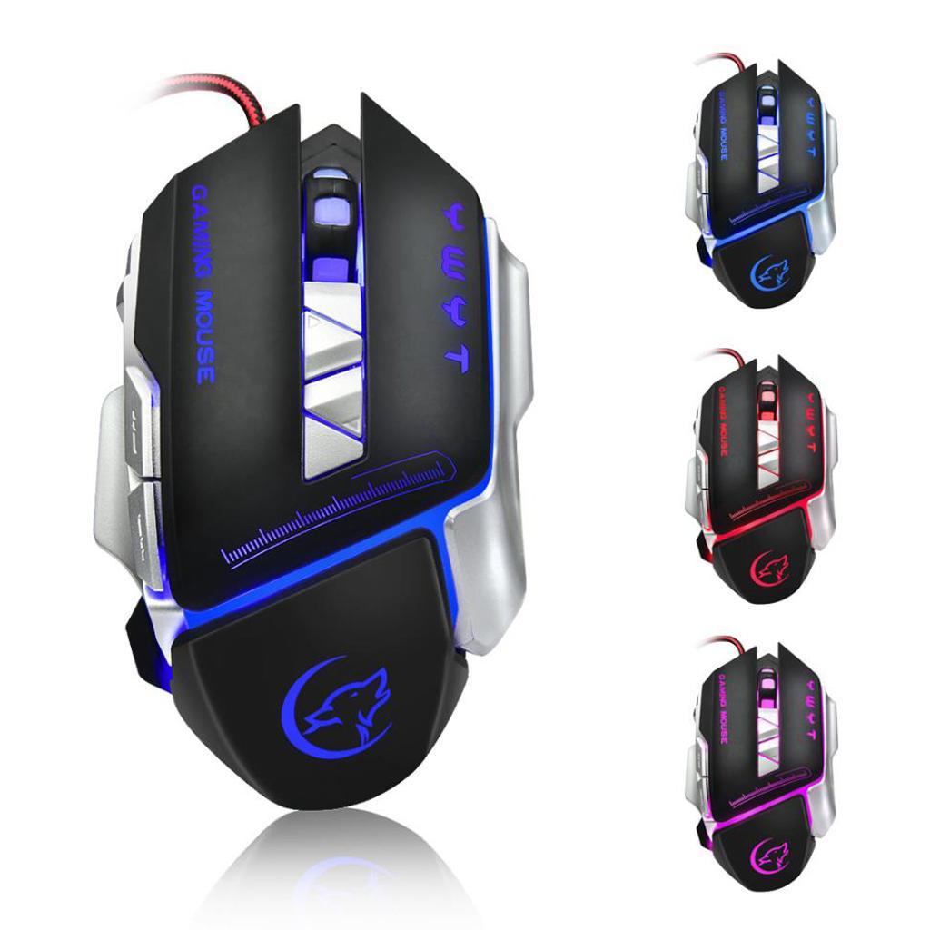 Black LED Optical Wired Mouse Computer Accessory 3200DPI Gaming Working Mice