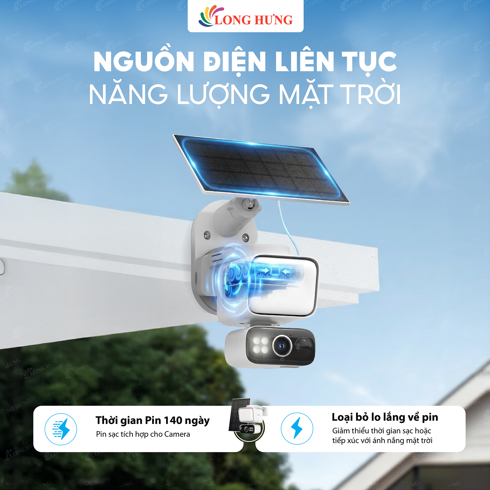 Camera an ninh năng lượng mặt trời tích hợp đèn pha TP-Link Tapo Kit Solar-Powered Floodlight Pan/Tilt Security 2K C615F KIT - Hàng chính hãng