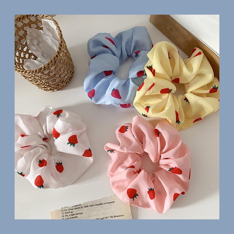 Scrunchies buộc tóc  nhiều họa tiết; họa tiết trái cây nữ tính thanh lịch PK707-PK708