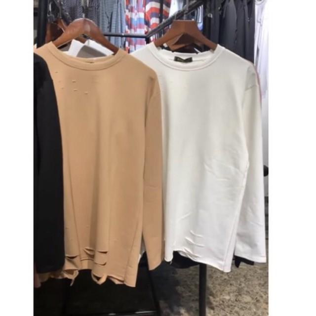 Áo sweater hoạ tiết rách cực chất -Hàng Shop