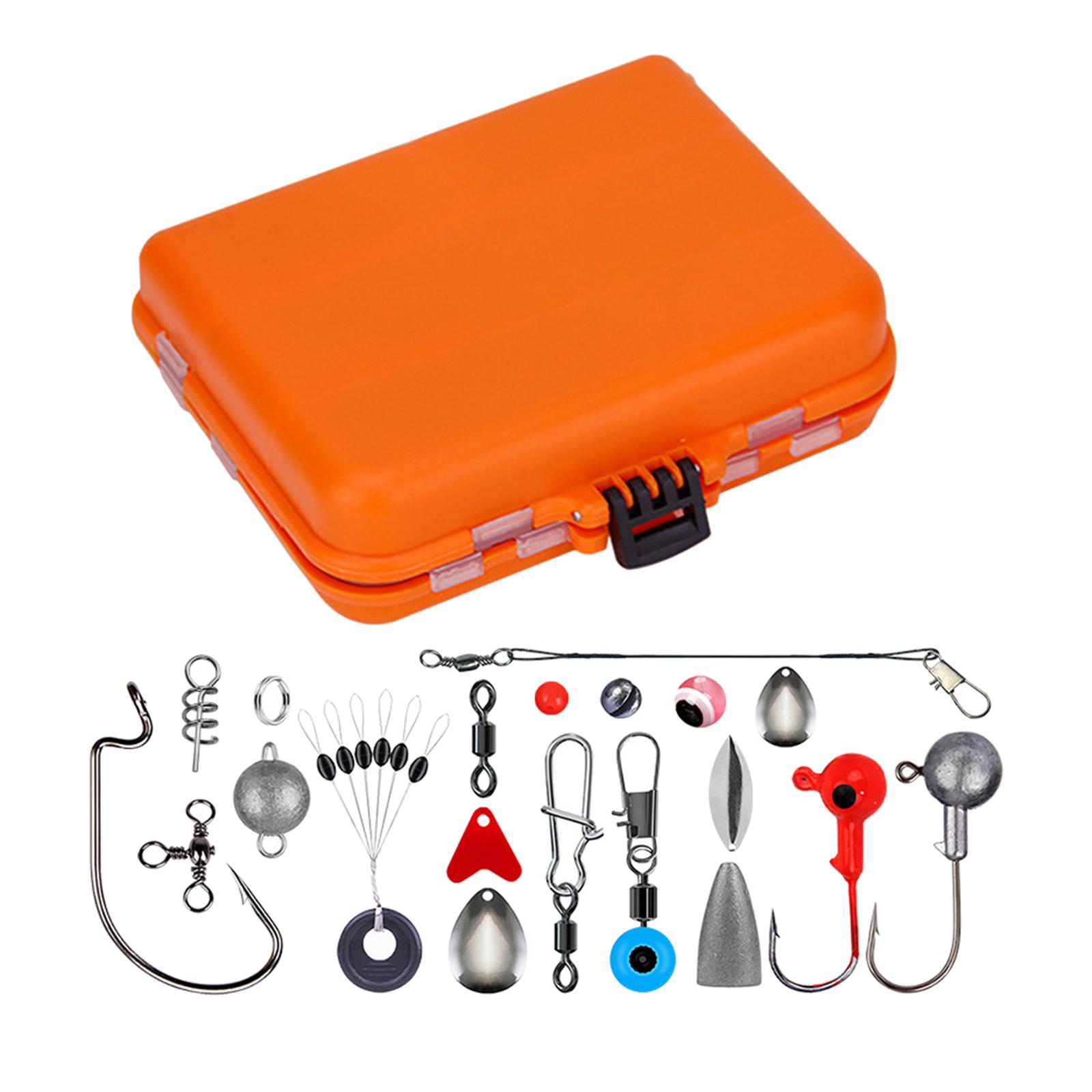 257X Fishing Accessories Kit Set with Tackle Box Jig Crank Hooks Bead