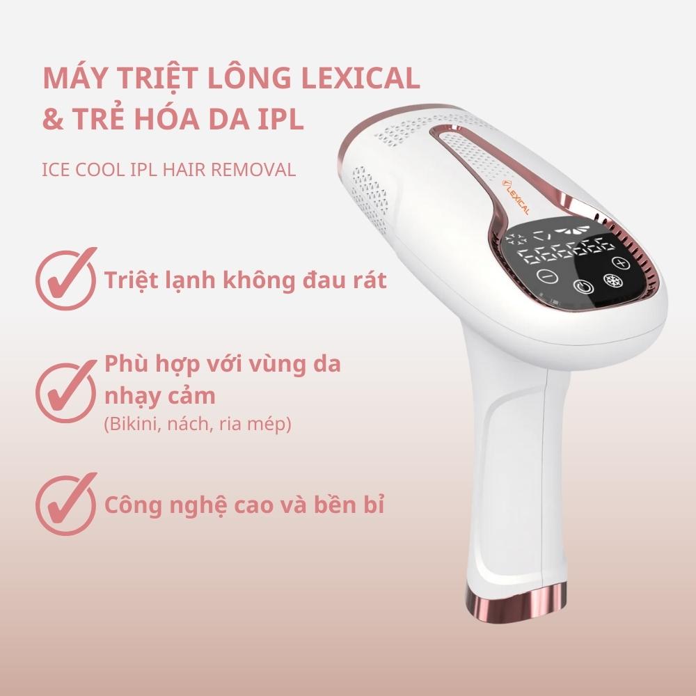 Máy triệt lông Lexical BHRL04 triệt lạnh lên đến 6 độ C ức chế lông mọc lại, công suất 36W - Hàng nhập khẩu