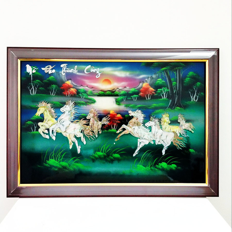 Tranh sơn mài tranh phong thủy mã đáo thành công SM00004 60x40cm